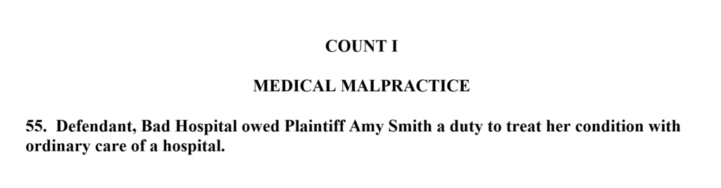 Sample Count - How to Sue Hospital